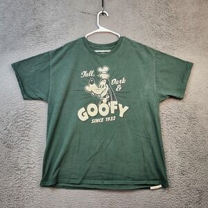 Disney Goofy Shirt Mens XL Green Tall Dark Goofy Since 1932 Cartoon Graphic Tee